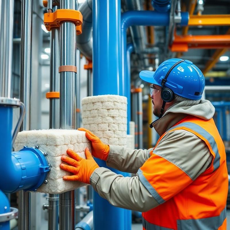 Tuberías con aislamiento en una instalación industrial